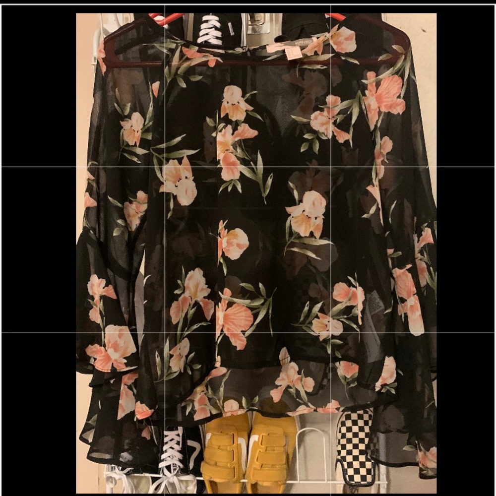 sheer floral top